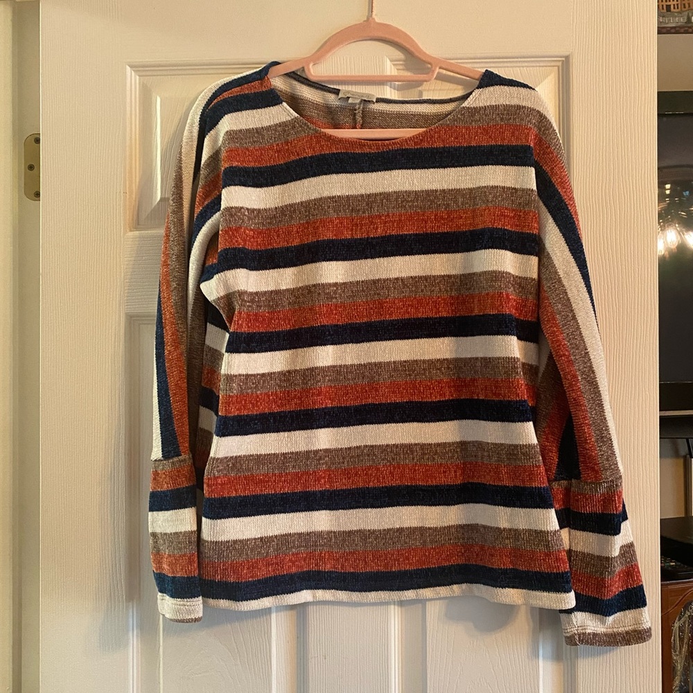 Chenault Striped Chenille Pullover Sweater Size xl